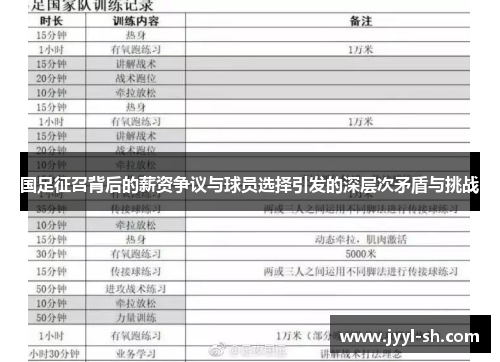国足征召背后的薪资争议与球员选择引发的深层次矛盾与挑战